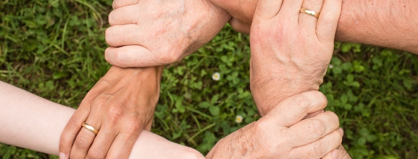 Linked hands